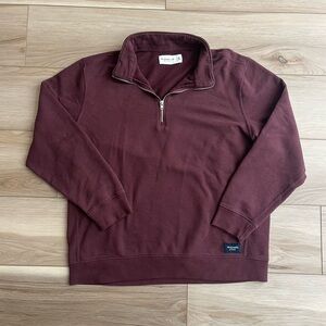 Abercrombie & Fitch Men’s Maroon Quarter Zip